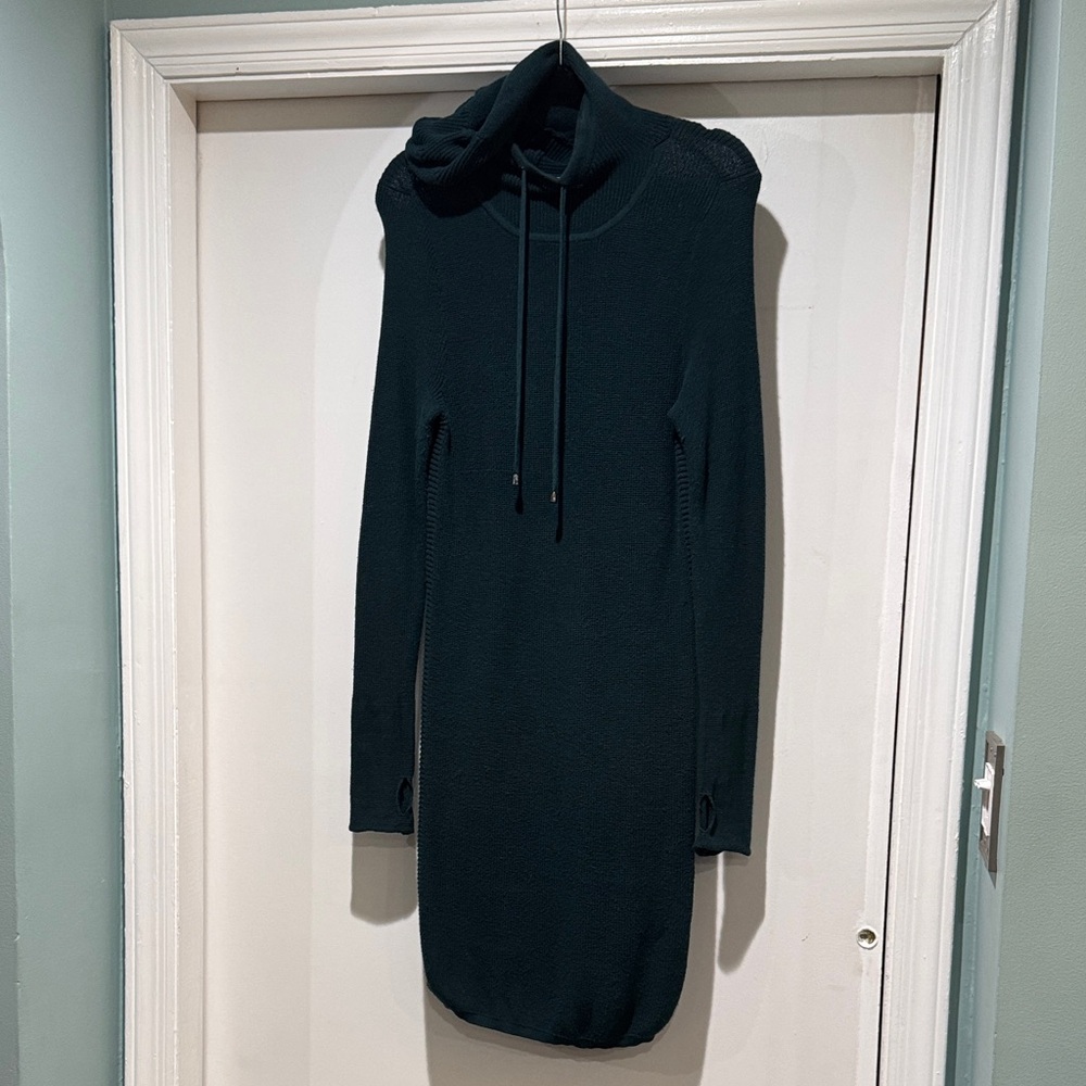 Dakini Dark Green Hooded Sweater Dress